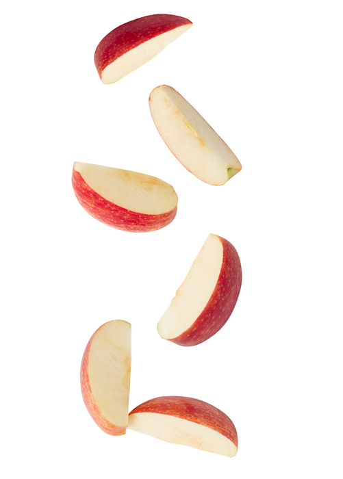 Free Premium PNG Falling slice ripe red apple for your design