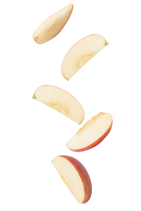 Free Premium PNG Falling sliced red apple cutout