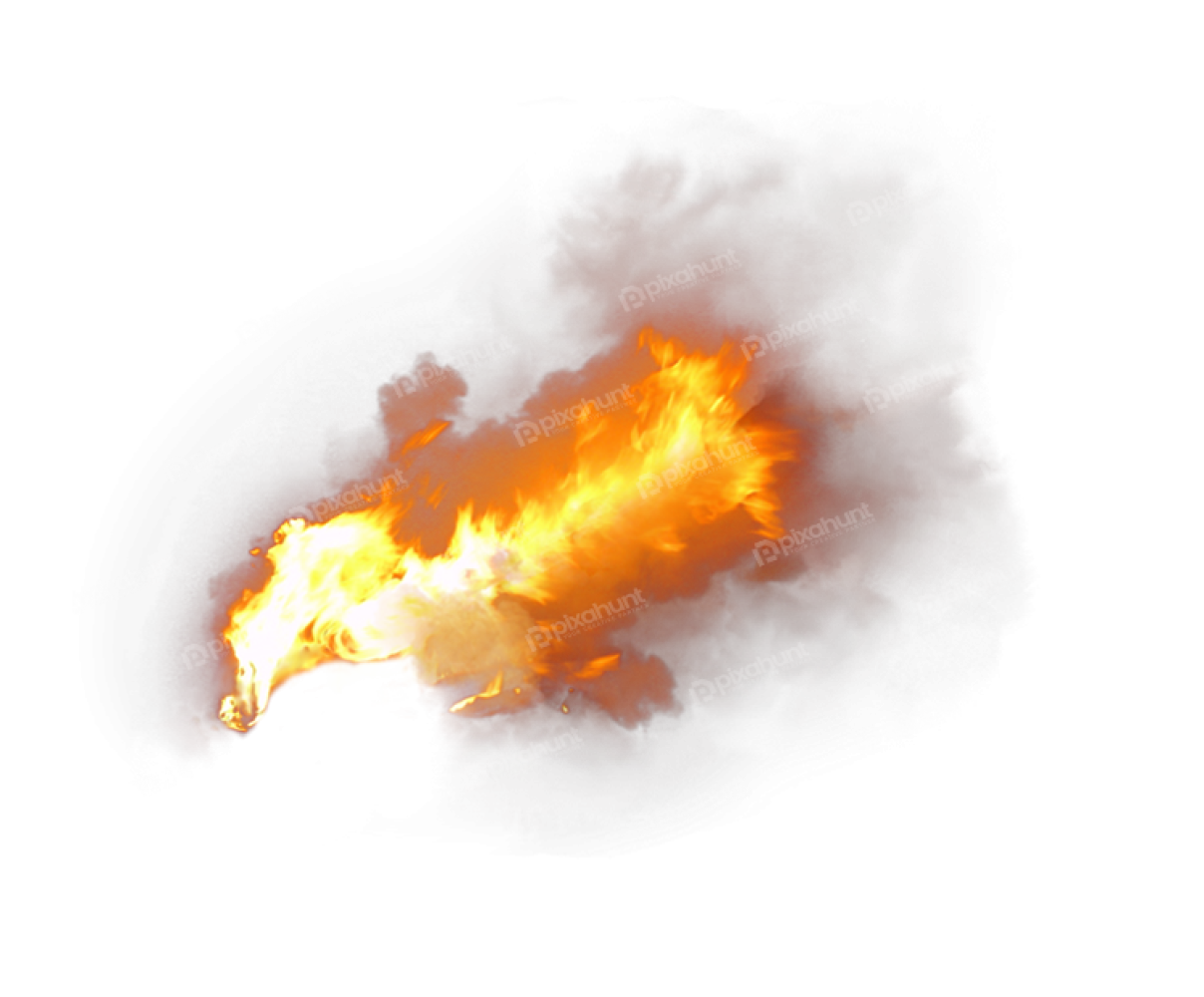 Free Premium PNG Fire Flame with Smoke