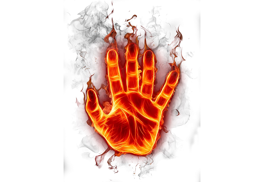 Free Premium PNG Fire hand burning
