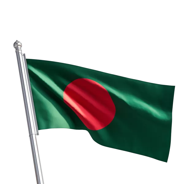 Free Premium PNG Flag Waving | Bangladesh flag Waving on metal flagpole for composition