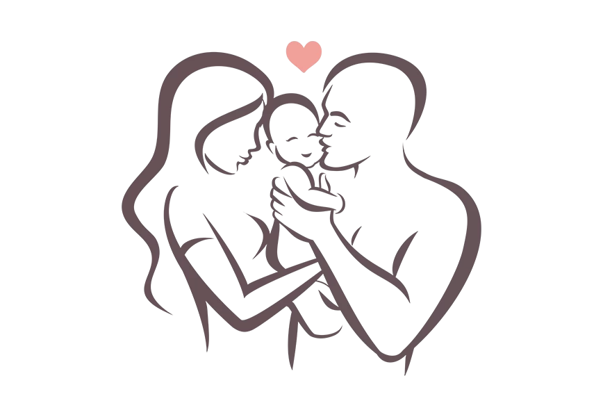 Free Premium PNG Flat design couple kissing baby silhouette 