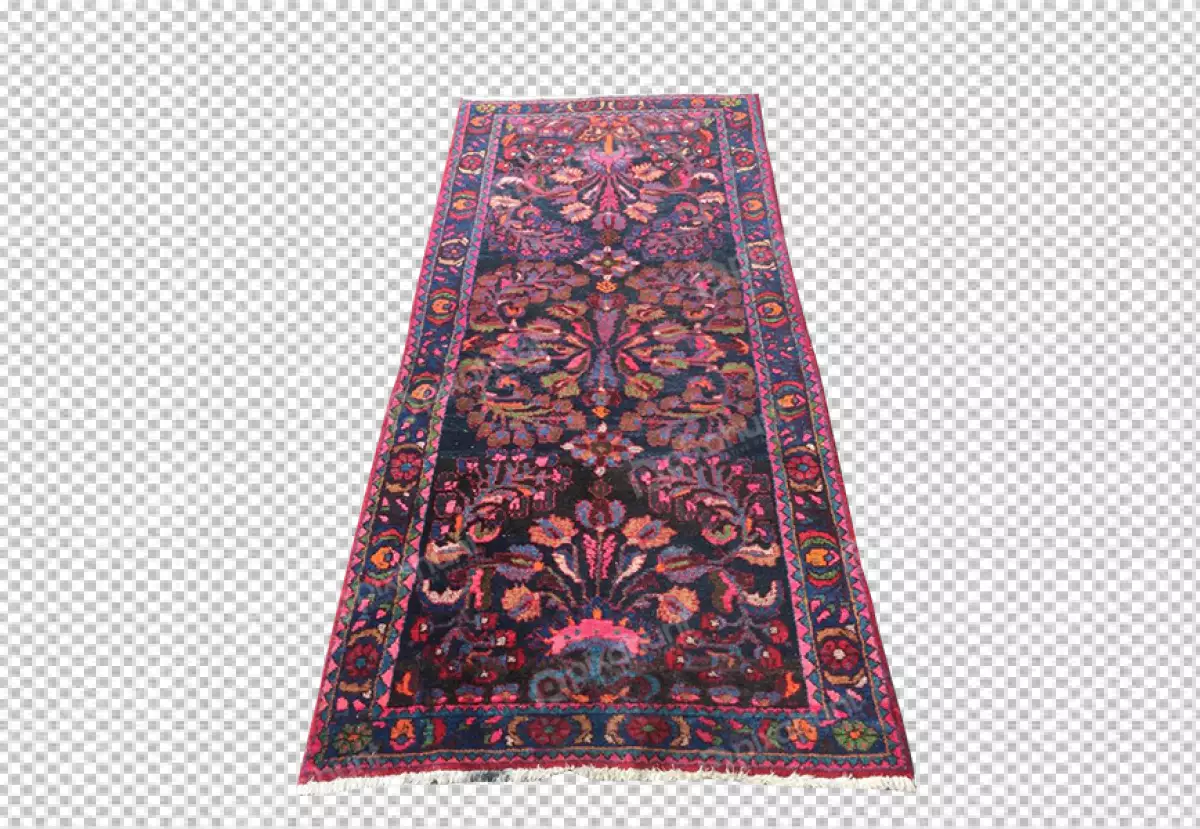 Free Premium PNG Floral Design Carpet Rug with ethnic oriental pattern