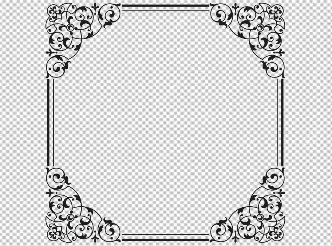 Free Premium PNG Four corners of the border are very luxuriously patterned which sets the frame in a new group