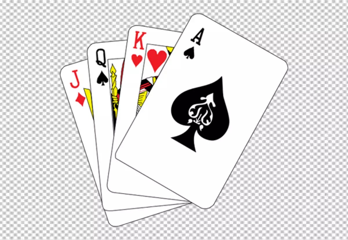 Free Premium PNG Four poker card with black outline