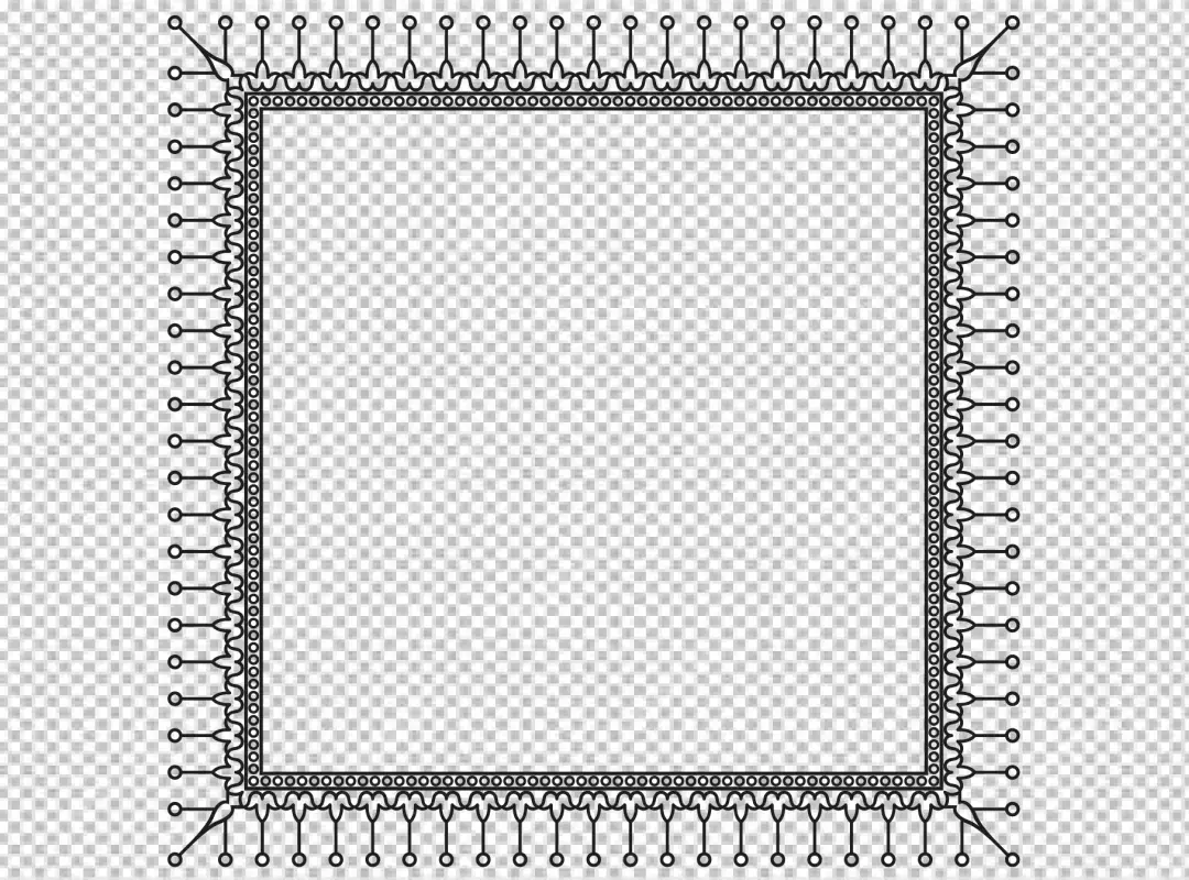 Free Premium PNG frame is decorated with intricate geometric patterns