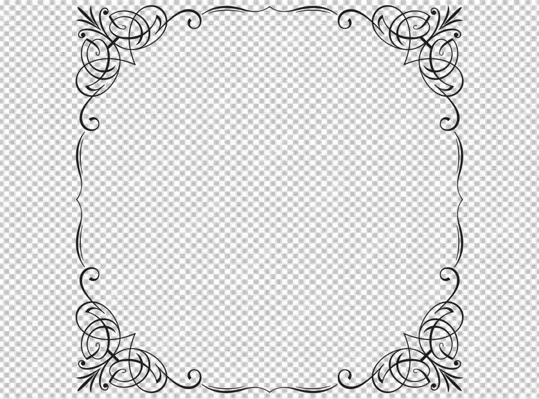 Free Premium PNG Frame is made up of four equal parts, each with a different design