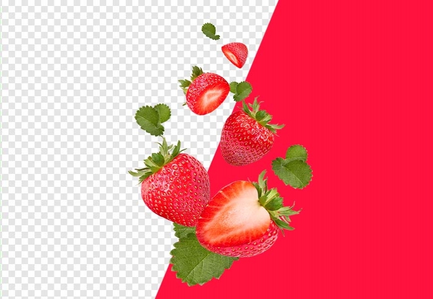 Free Premium PNG Free premium Ripe Flying Strawberry with transparent background