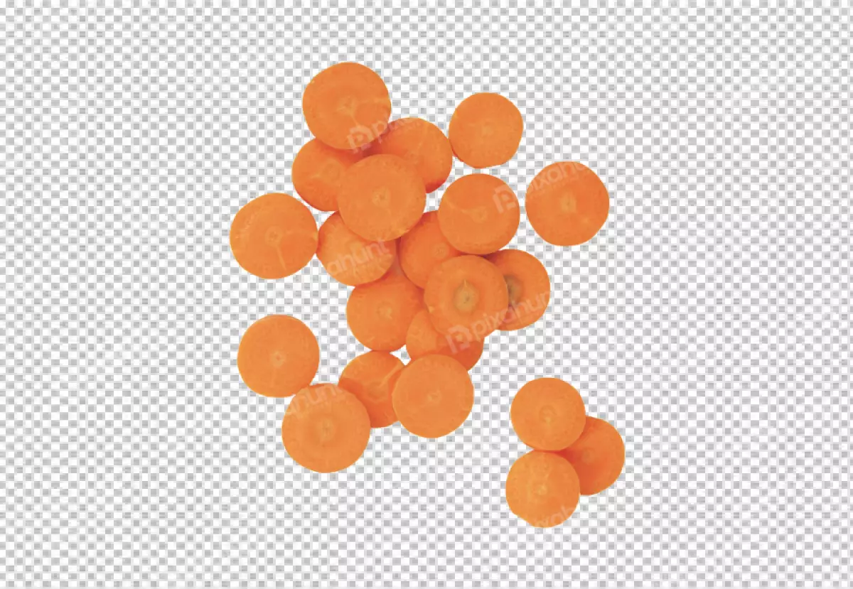 Free Premium PNG Fresh organic chopped, slices orange carrots isolated on white background, top view, clipping path