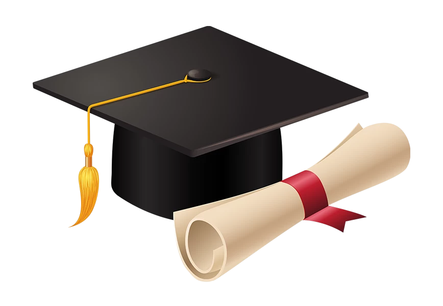 Free Premium PNG Graduation cap with diploma certificate