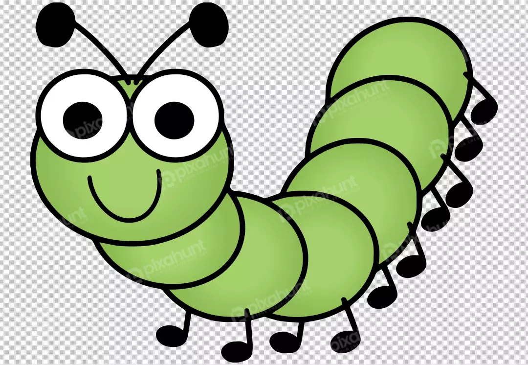 Free Premium PNG Green caterpillar is in a crawling position