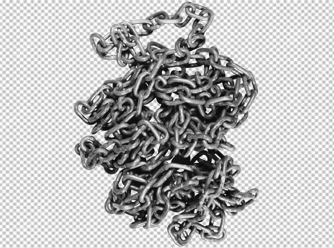 Free Premium PNG Grey chain folded in heap steel metal iron chain on grey surface
