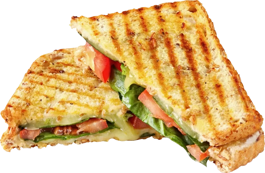 Free Premium PNG grilled cheese sandwich cut in half diagonally