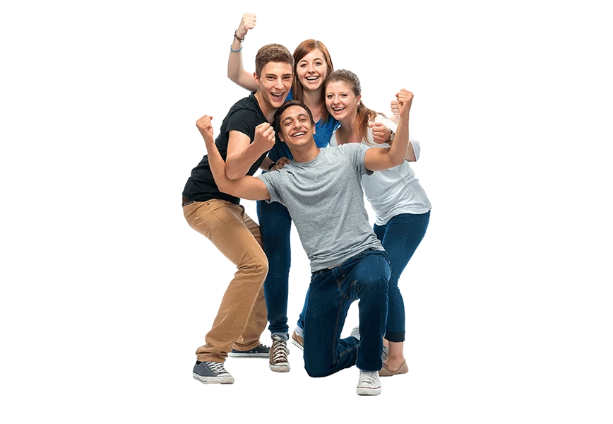 Free Premium PNG Group of adorable multiethnic friends having fun isolated