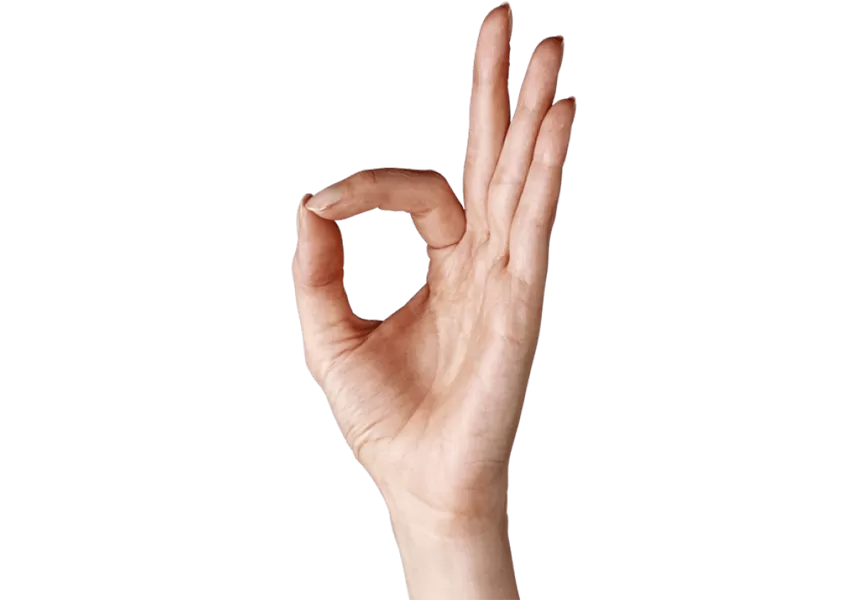Free Premium PNG Hand with excellent gesture ok | hand showing Ok clipart