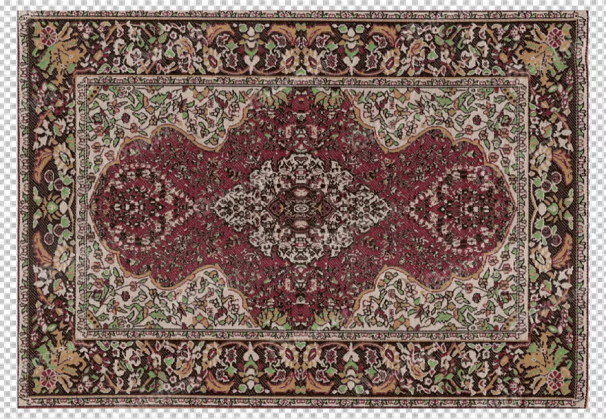 Free Premium PNG Hand woven antique Turkish carpet transparent background 