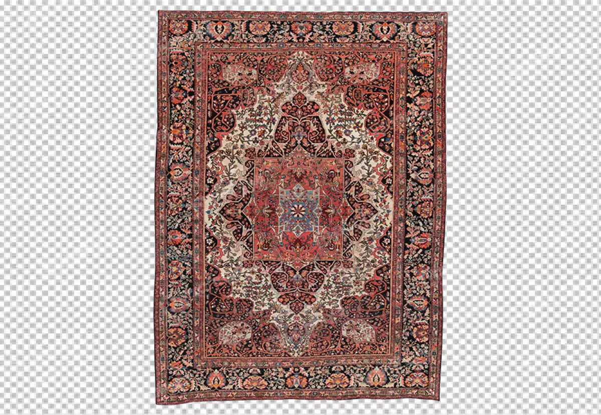 Free Premium PNG Handwoven decorative wool Turkish carpet transparent background |