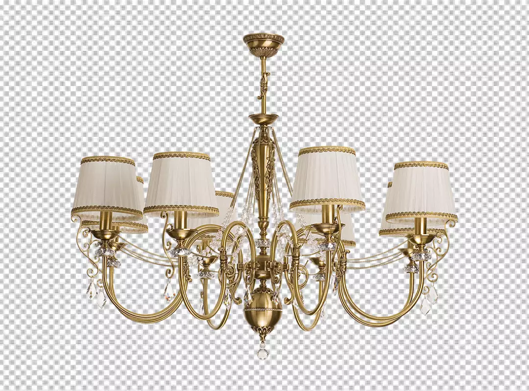 Free Premium PNG Hanging chandelier on the ceiling lamp on isolated background PNG