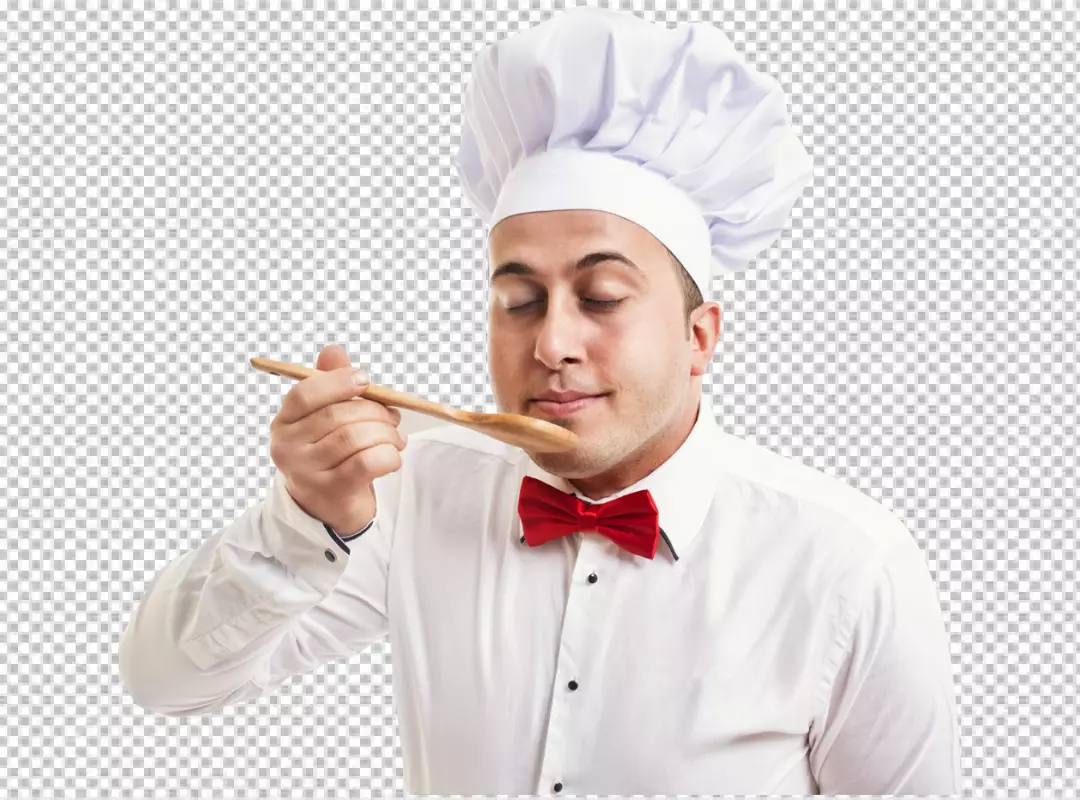 Free Premium PNG Happy male Indian chef with crossed arms wearing white chef uniform on transparent 