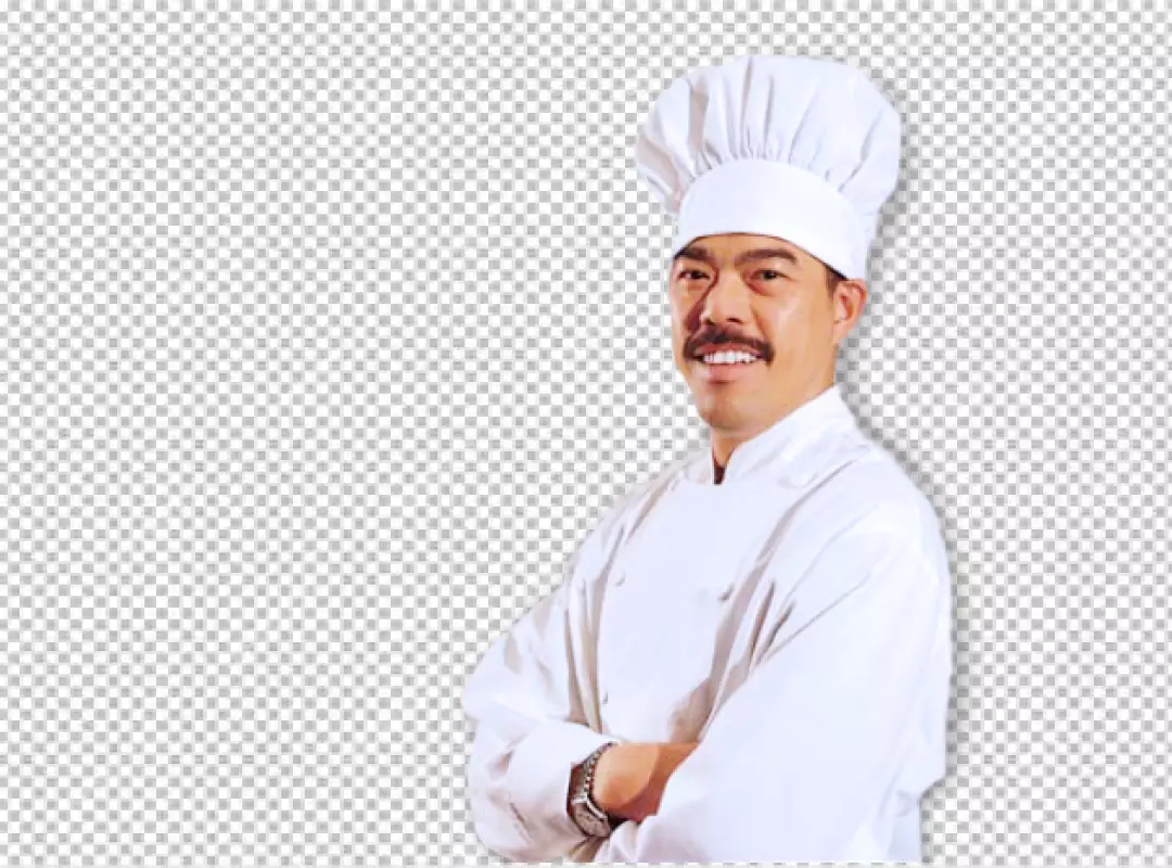 Free Premium PNG Happy young chef doing a competitive gesture PNG
