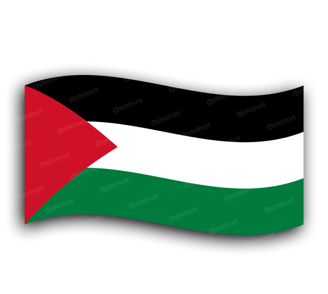 Free Premium PNG High Resolution Palestine Flag Clipart | Flag of Palestine Flat Wavy