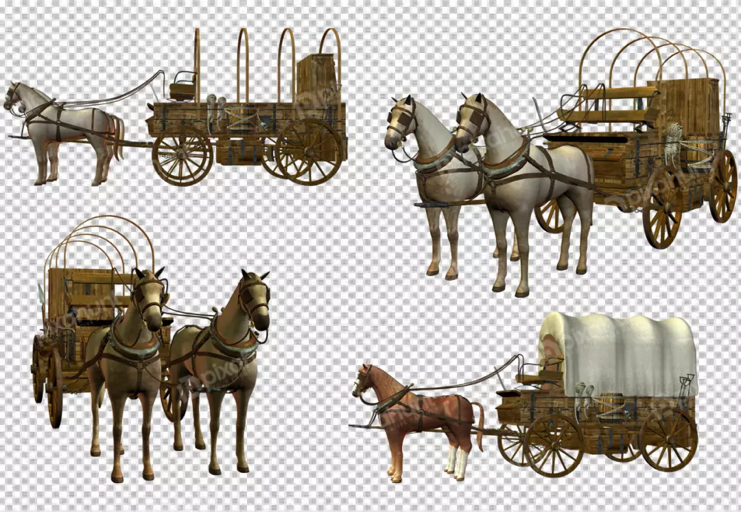 Free Premium PNG Horse and Carriage on transparent  background