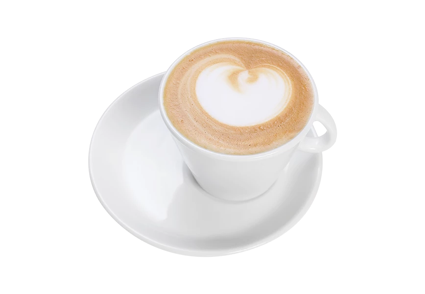 Free Premium PNG Hot art coffee cappuccino in a cup on transparent background