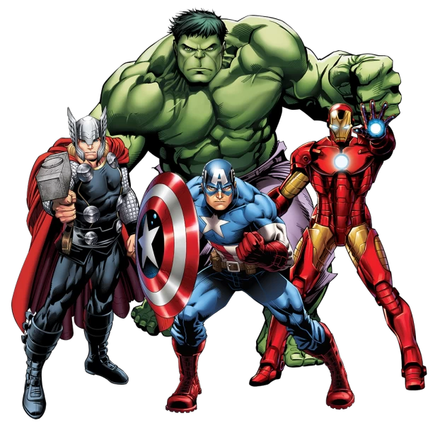 Free Premium PNG Hulk captain America iron man Thor