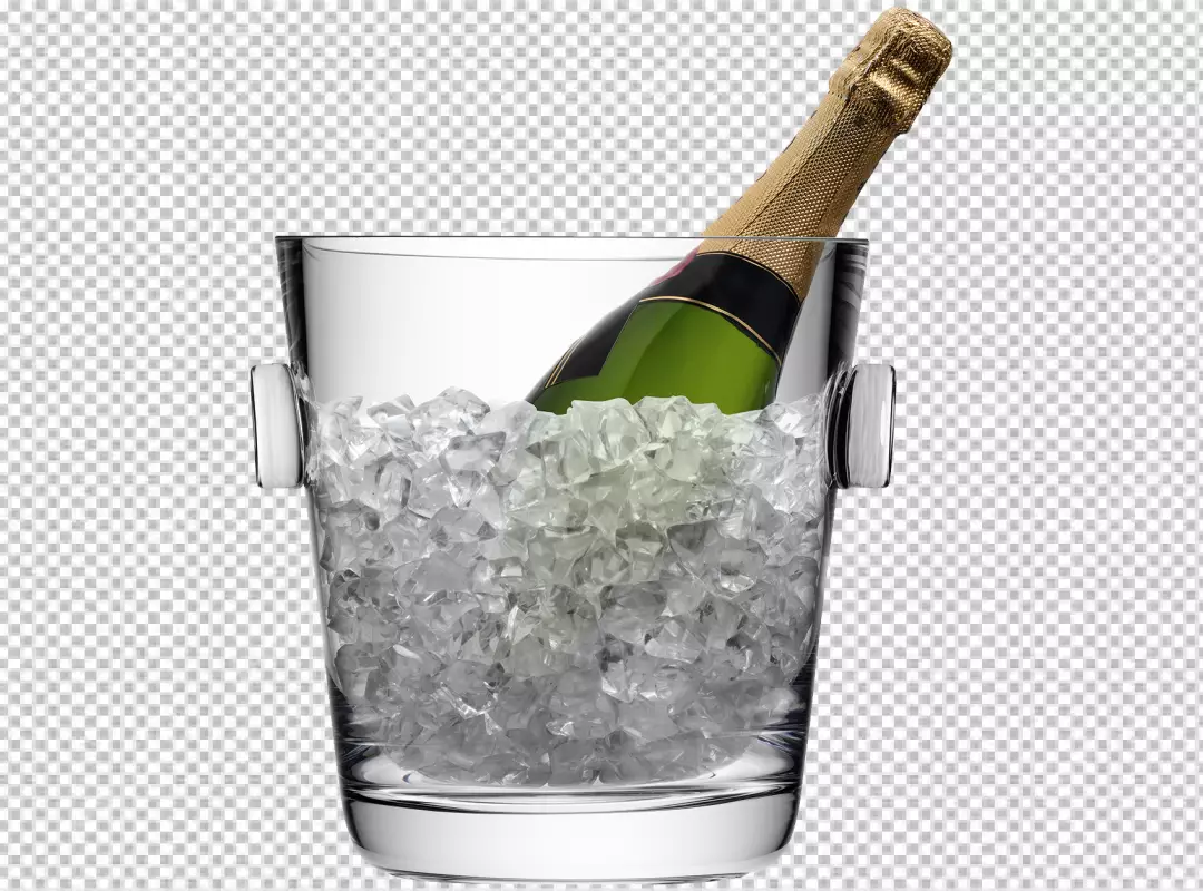Free Premium PNG Ice bucket on champagne transparent background 