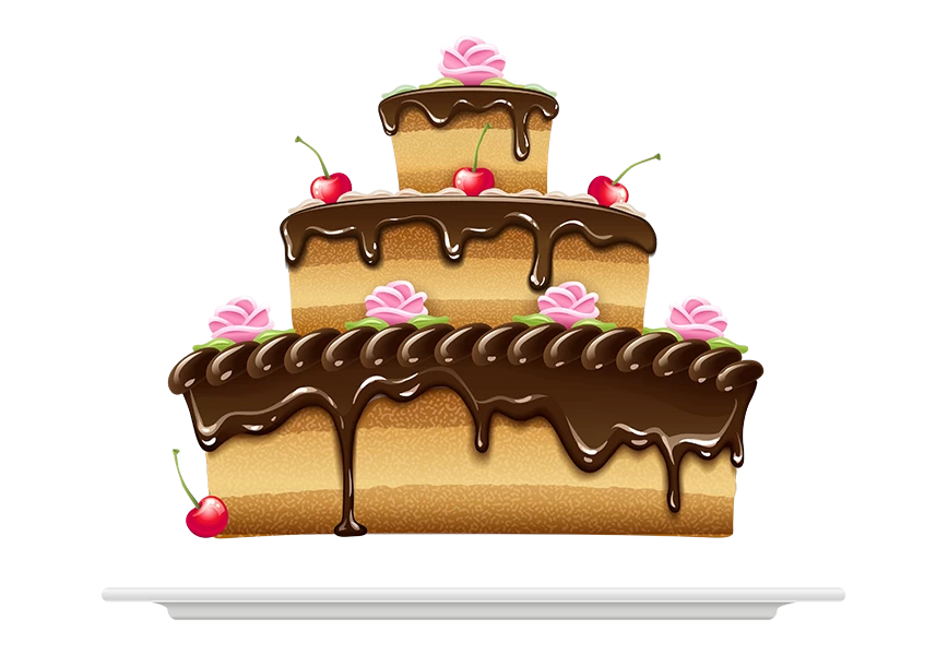 Free Premium PNG iew of 3d delicious looking cake with candles transparent background