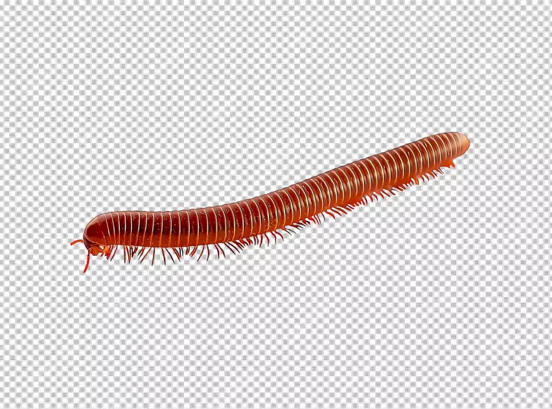 Free Premium PNG Image of centipedes or chilopoda on the ground. Animal. poisonous animals. transparent background 