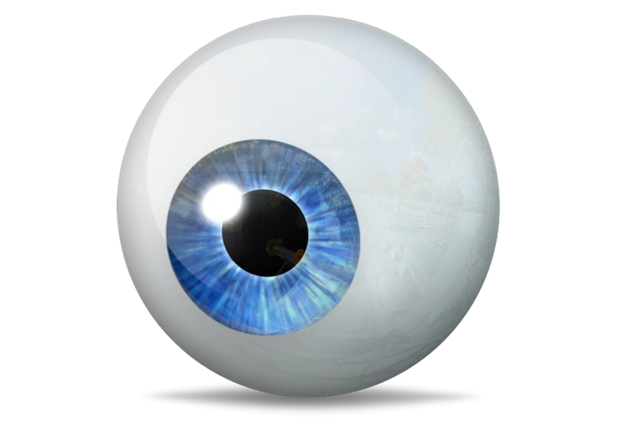Free Premium PNG ingle eyeball with blue iris isolated on transparent background