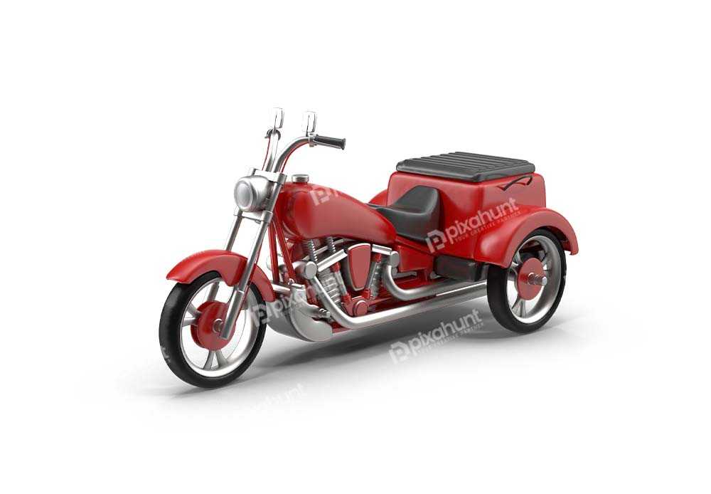 Free Premium PNG isolated 3d Red scooter | motorcycle isolated 3d rendering