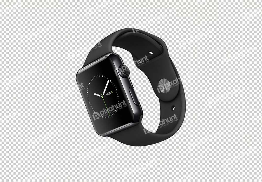 Free Premium PNG Isolated Apple Watch Series 2 Apple Watch Series 1 Smartwatch Stainless steel, Black smart watch
