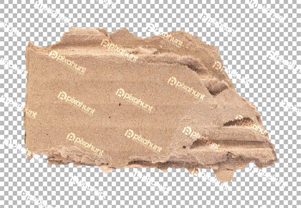 Free Premium PNG Isolated brown cardboard with crumpled and torn pattern