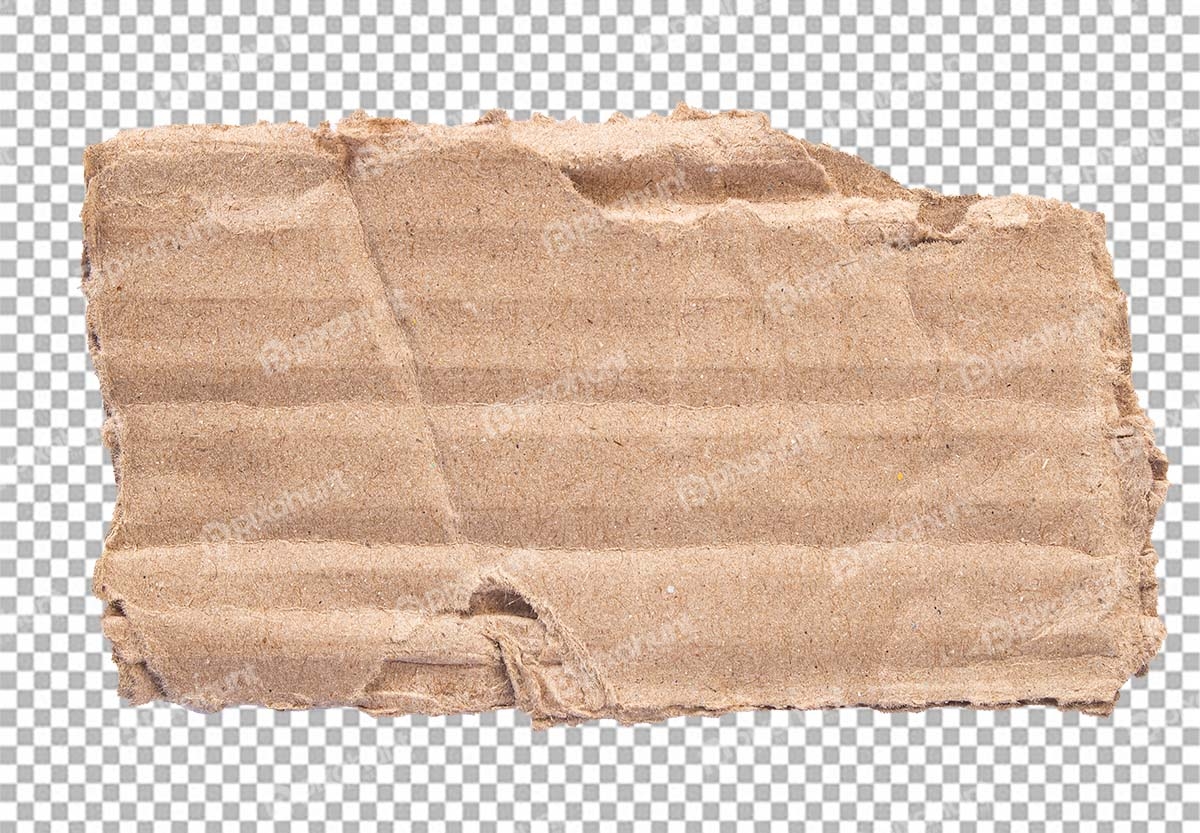 Free Premium PNG isolated brown cardboard with crumpled and torn pattern on transparent background