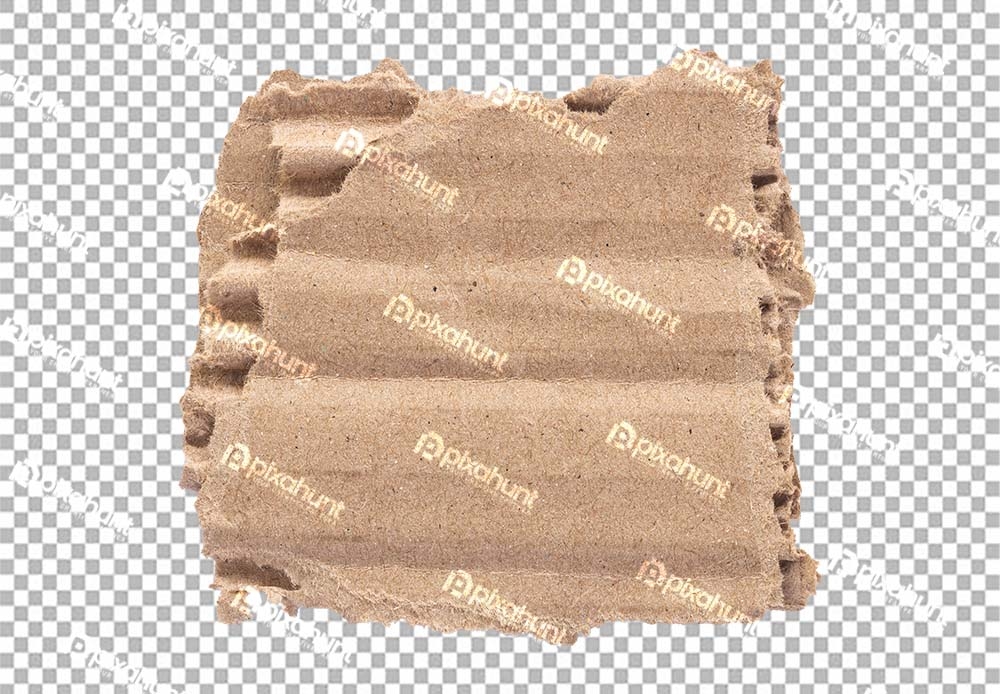 Free Premium PNG Isolated Brown Color cardboard with crumpled and torn pattern