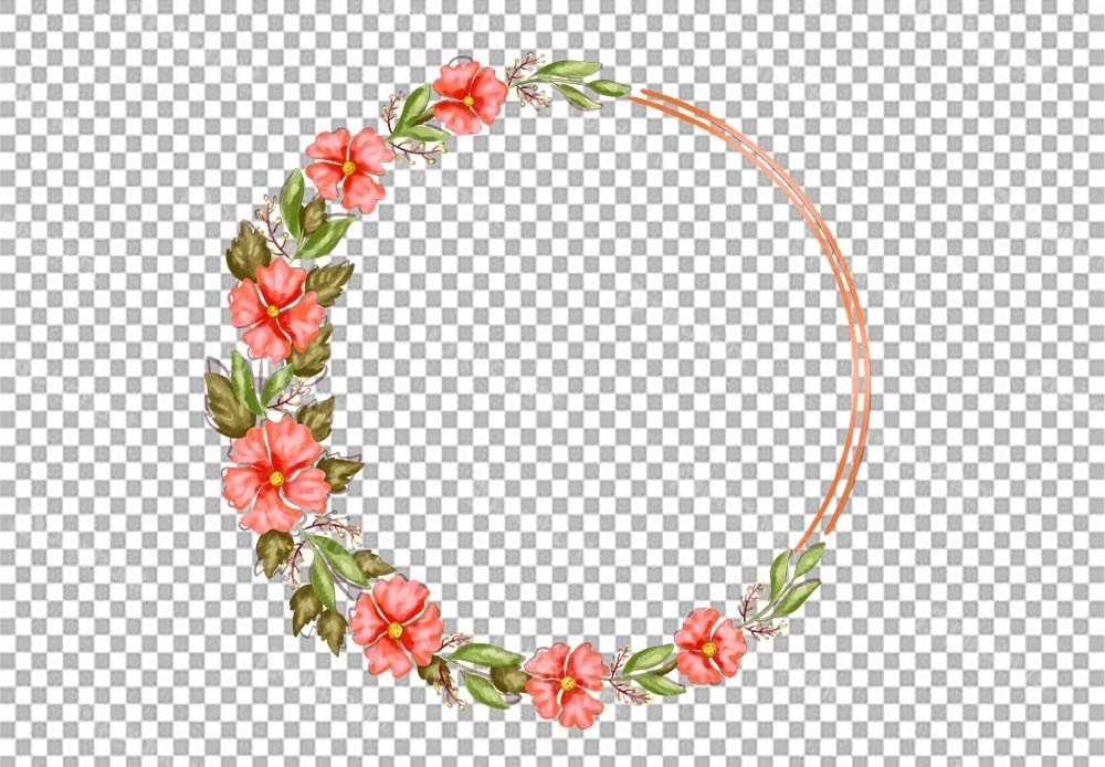 Free Premium PNG Isolated elegant Wedding Watercolor Floral Flower Frame png transparent