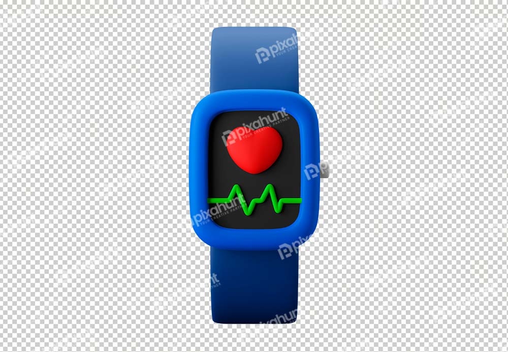 Free Premium PNG Isolated modern gym smartwatch with heart rate monitor 3d icon illustration