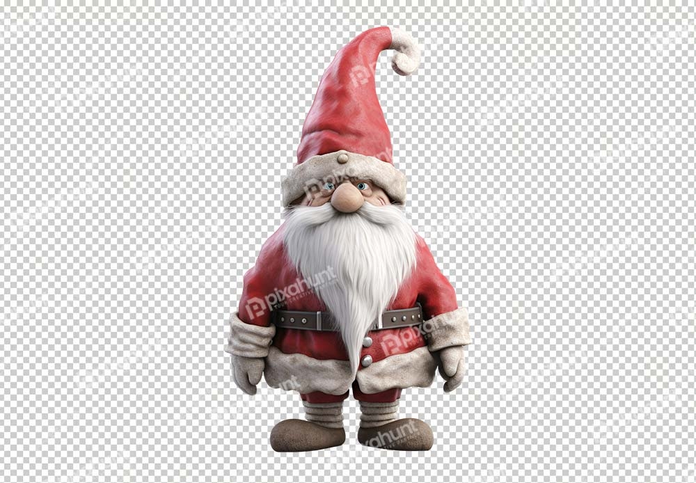 Free Premium PNG Isolated Santa Claus Cartoon Character for Christmas Saying Hello