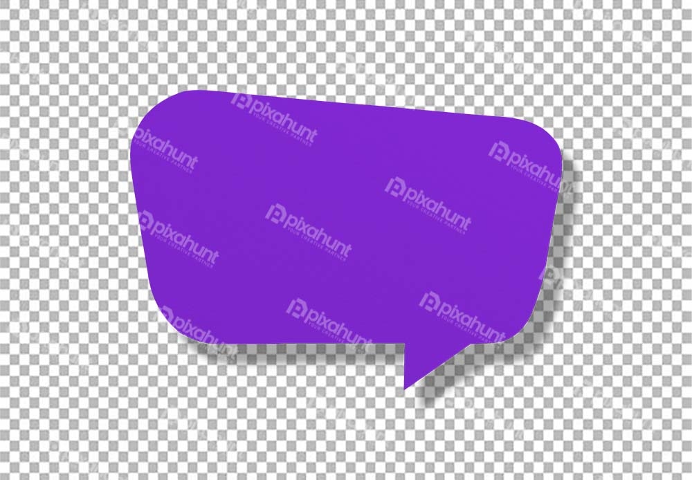 Free Premium PNG isolated Speech balloon shaped purple paper