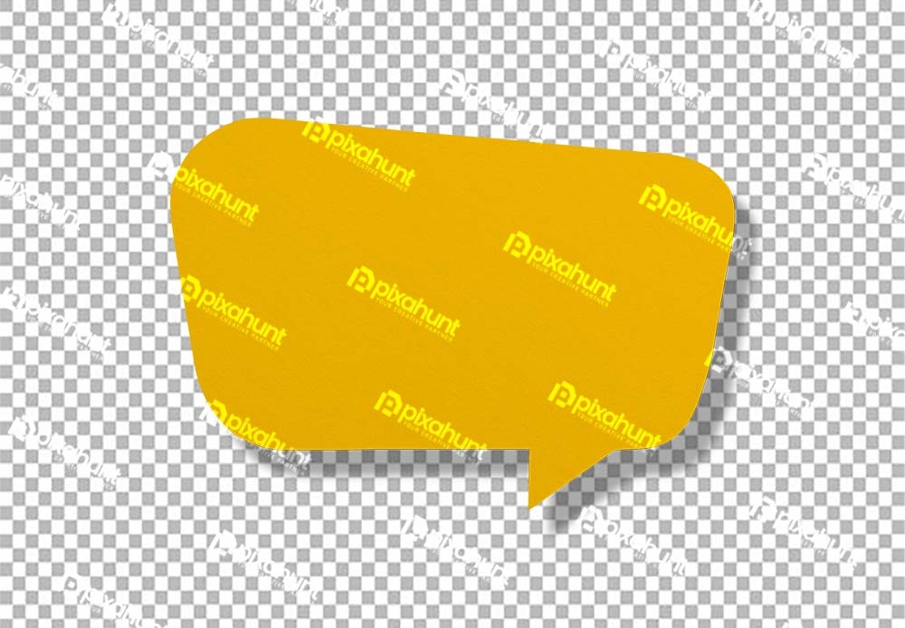 Free Premium PNG Isolated Speech balloon shaped yellow paper