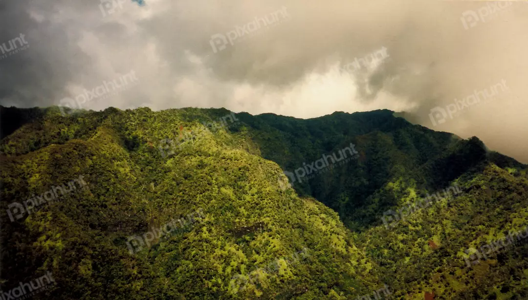 Free Premium Stock Photos jurassic mountains | Hawaii Green Mountains