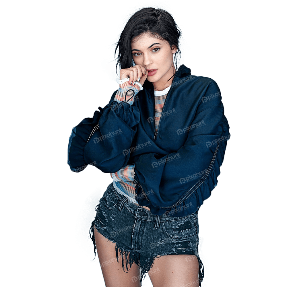 Free Premium PNG Kylie Jenner Blue Shirt
