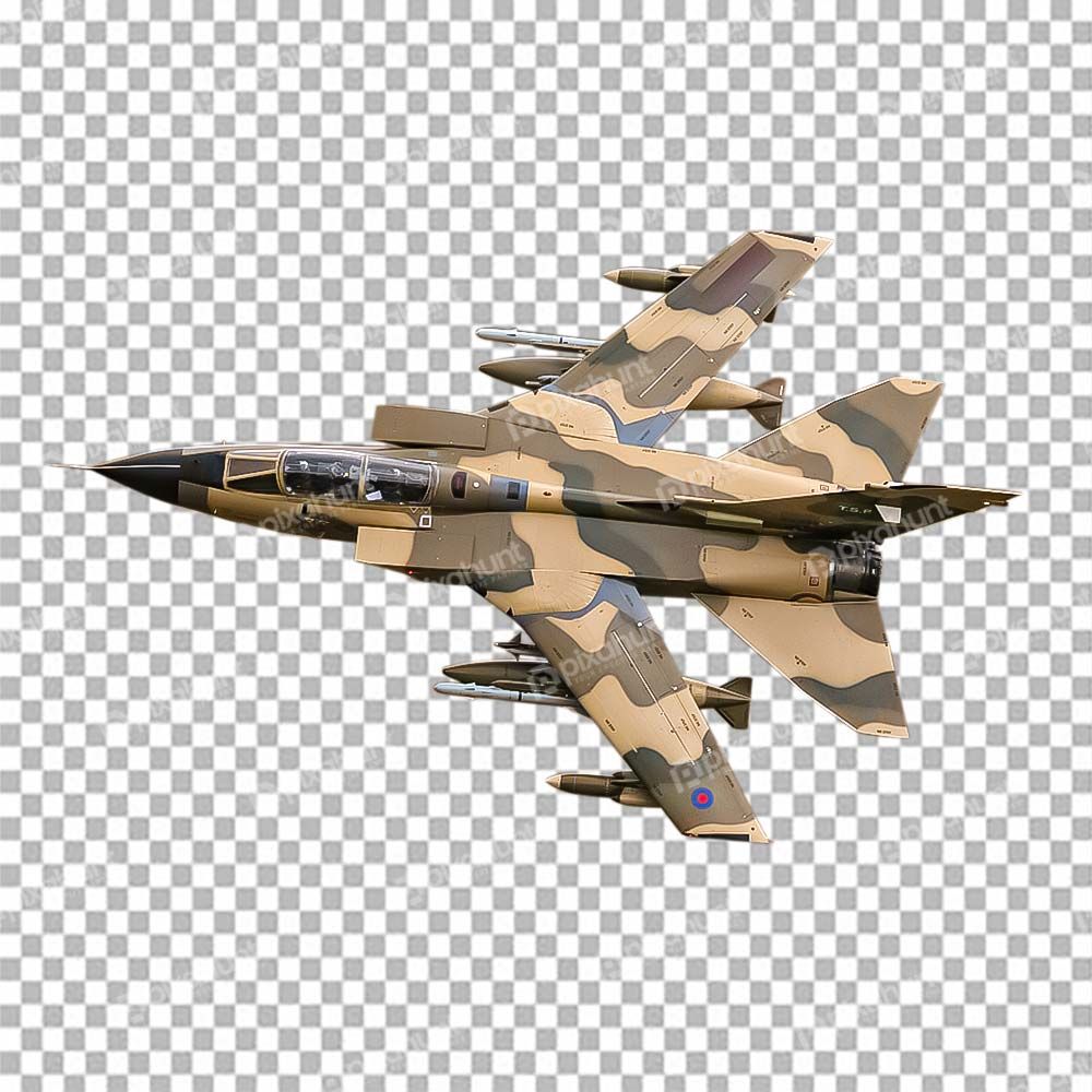 Free Premium PNG Military fighter jet in high angle view