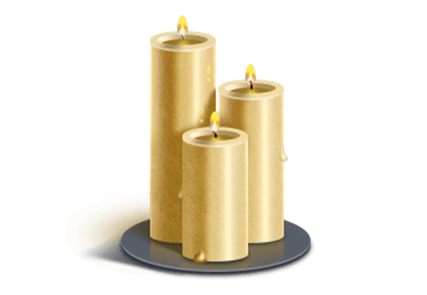 Free Premium PNG Mourning element with candles transparent background