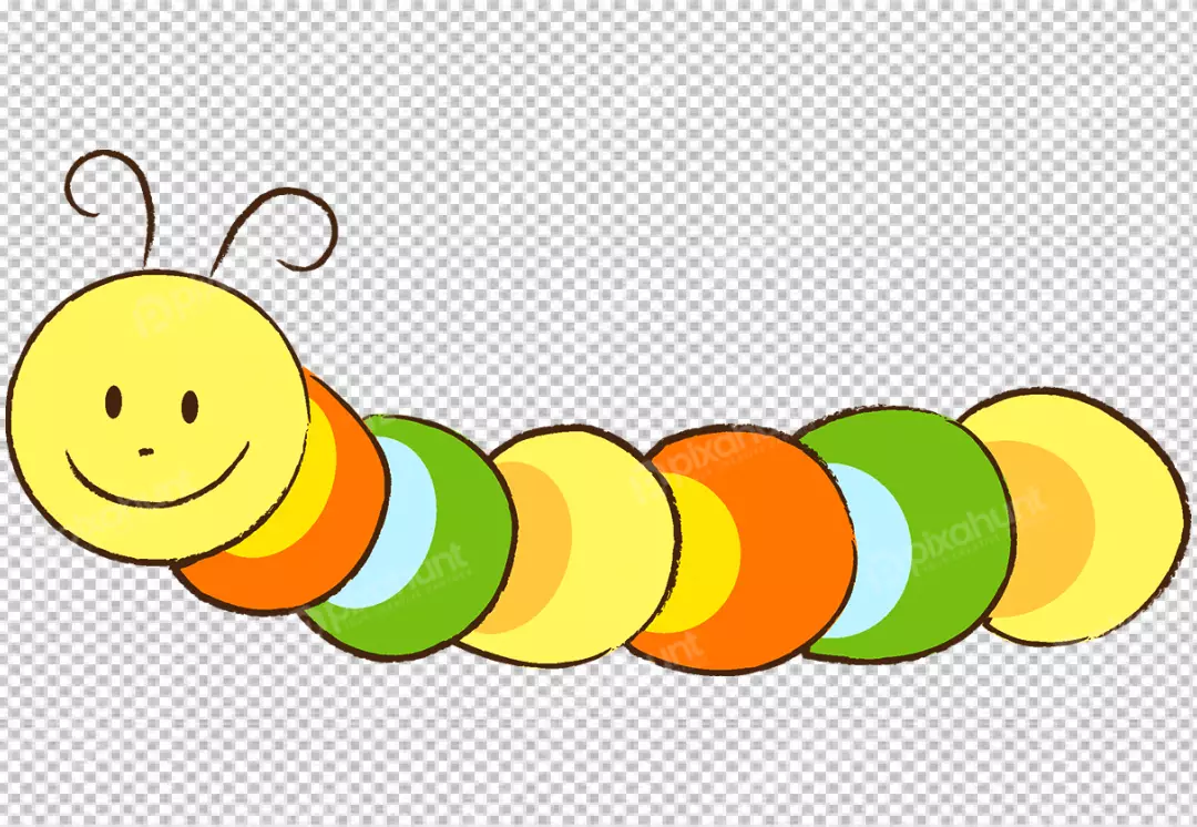 Free Premium PNG Multicolor Caterpillar illustration