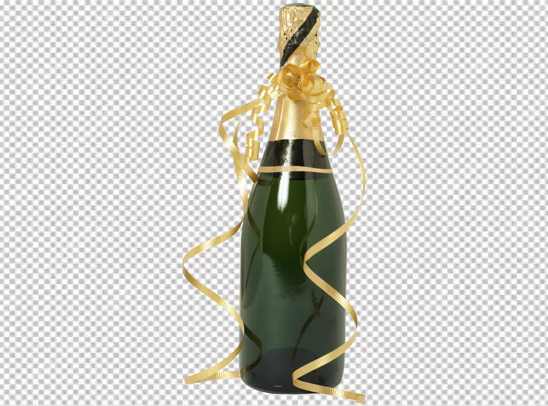 Free Premium PNG New champagne bottle and silver round confetti on transparent  background