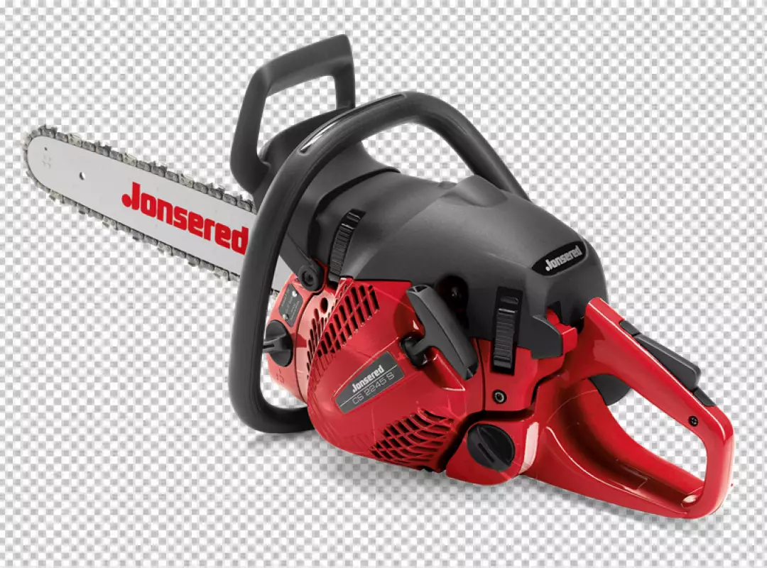 Free Premium PNG New red petrol chainsaw isolated on transparent  background