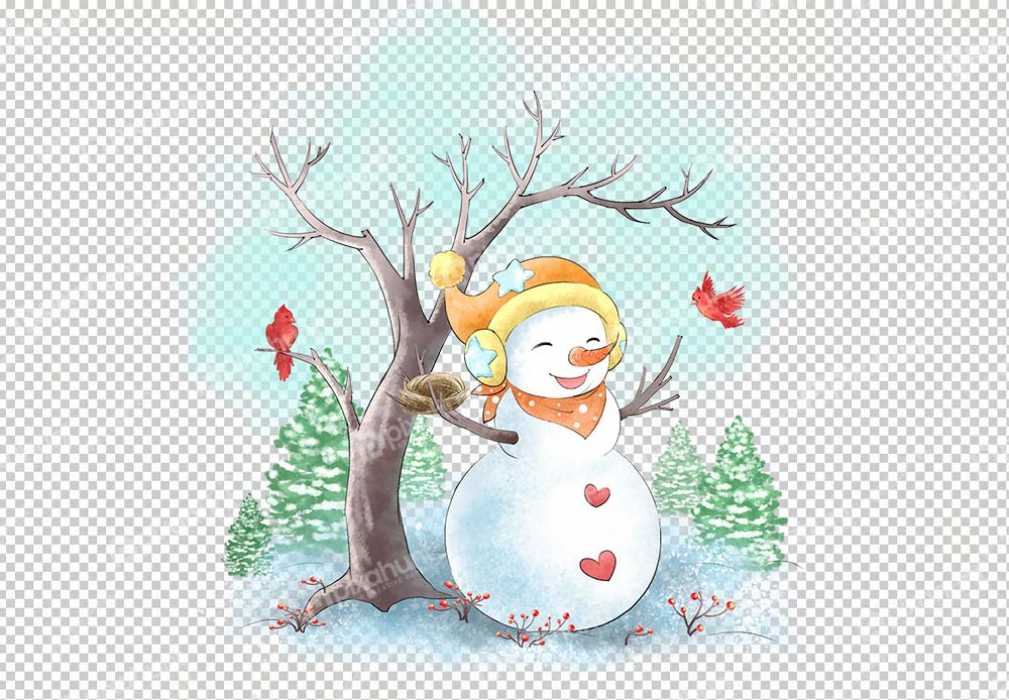 Free Premium PNG New year coming soon | Winter Cartoon Snowman Comics